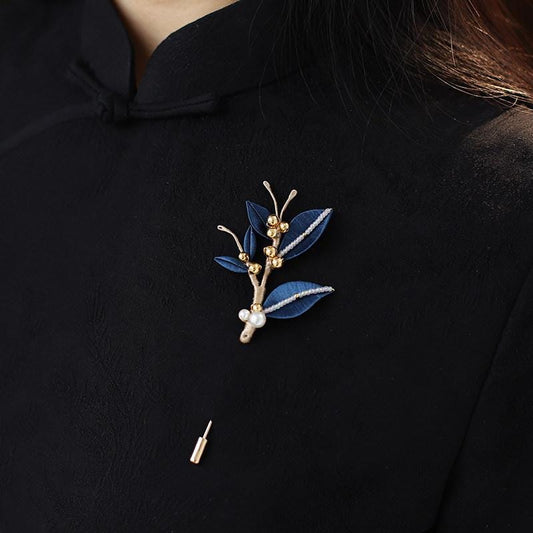 Velvet Phoenix Brooch Handmade Ronghua Pearl Tassel