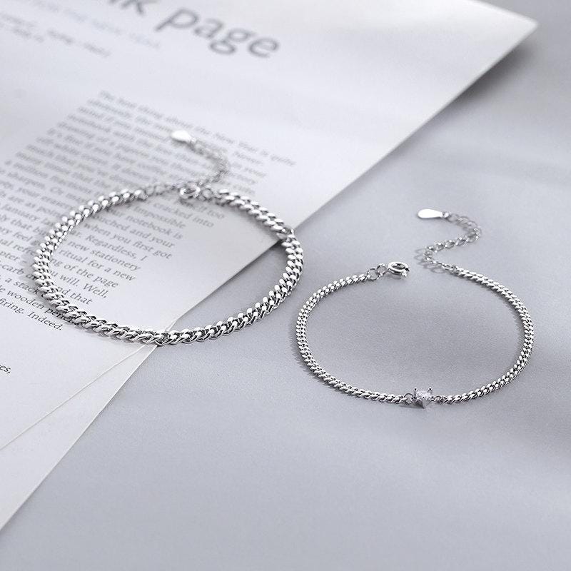 Matching S925 Sterling Silver Circle Bracelets