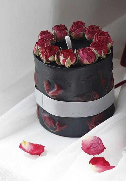 Dried Rose Botanical Candle Handmade Soy Wax