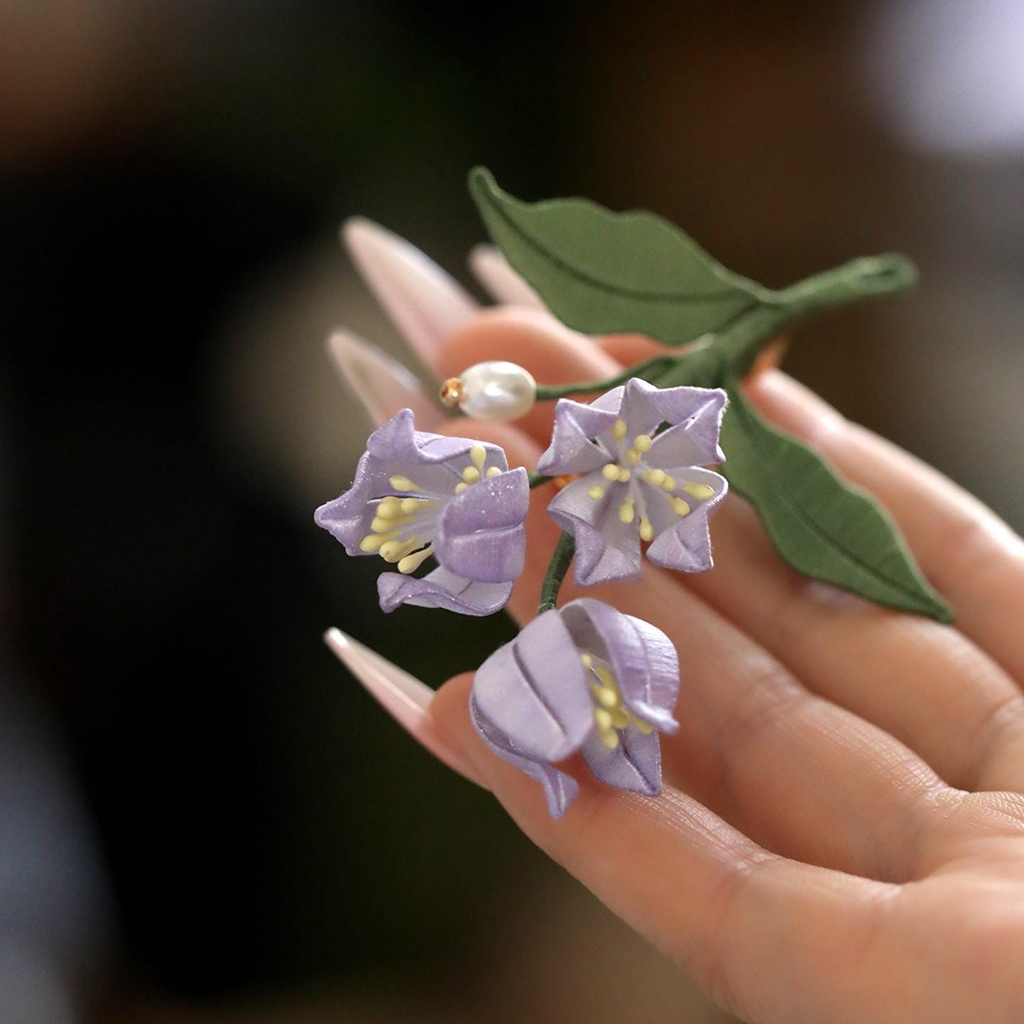 Silk Tulip Brooch Handmade Ronghua Velvet Flower