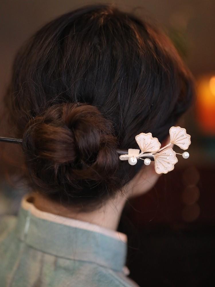 Handmade Blossom Hair Stick Bridal Hairpin Pearl Crystal