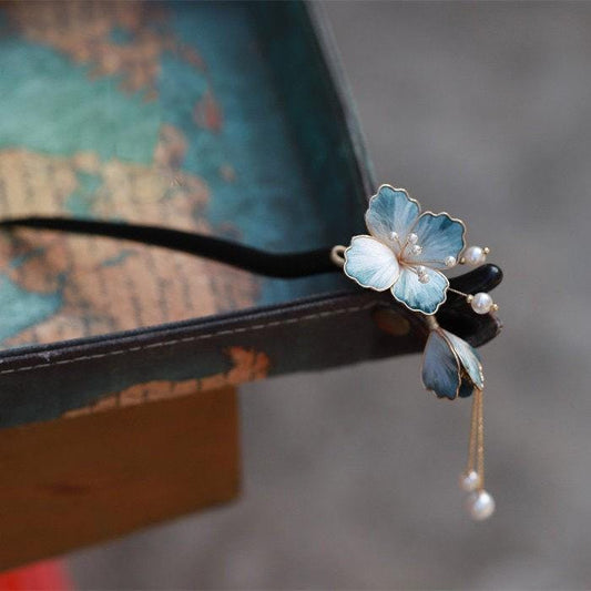 Hydrangea Velvet Hair Stick Handmade