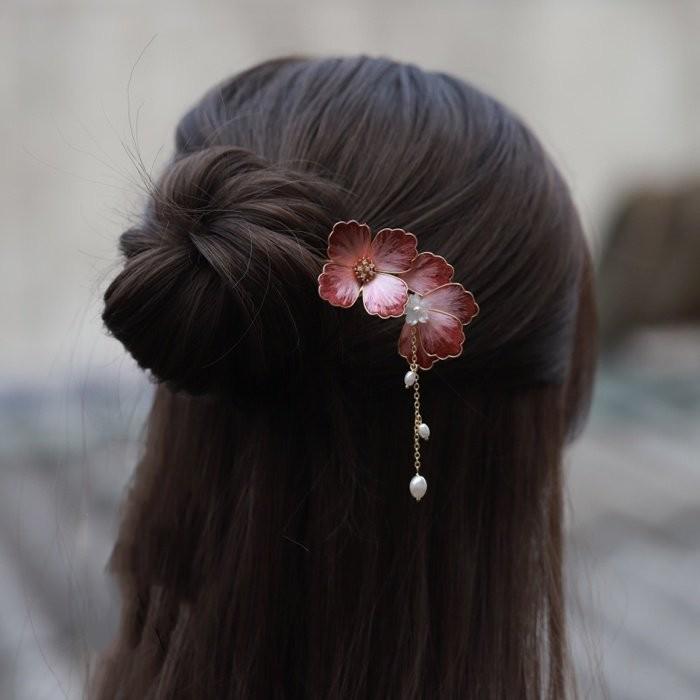 Hydrangea Velvet Hair Stick Handmade