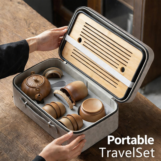 Portable Gongfu Tea Set with Teapot & Carry Case