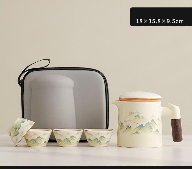 Portable Gongfu Tea Set with Teapot & Carry Case