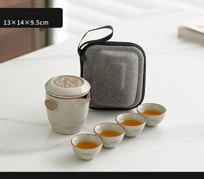 Portable Gongfu Tea Set with Teapot & Carry Case