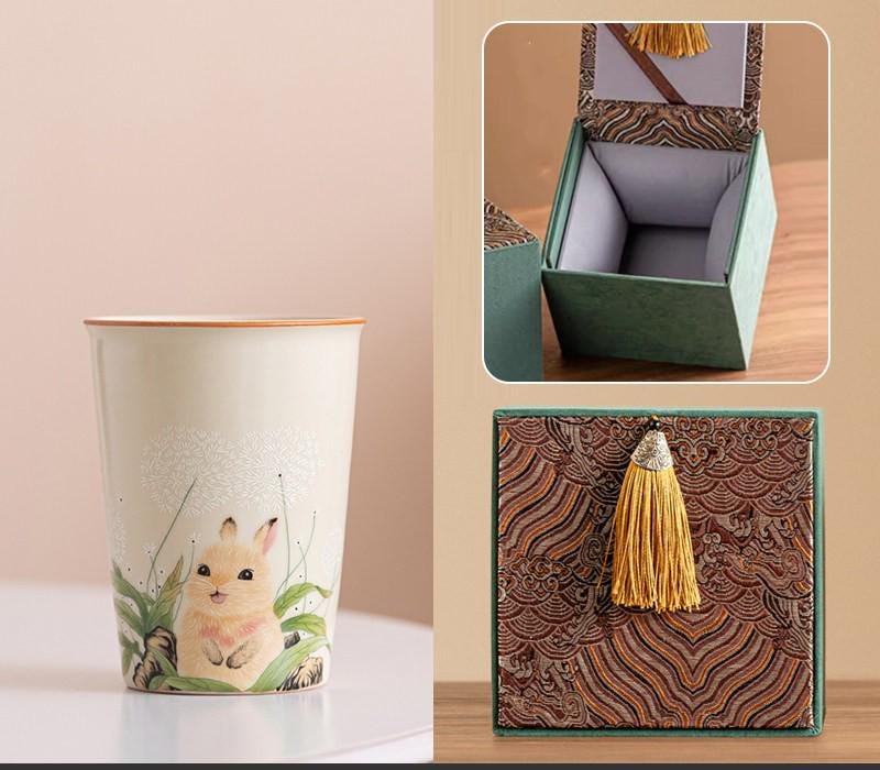 Hand Painted Ru Kiln Ceramic Cup Gift Boxed