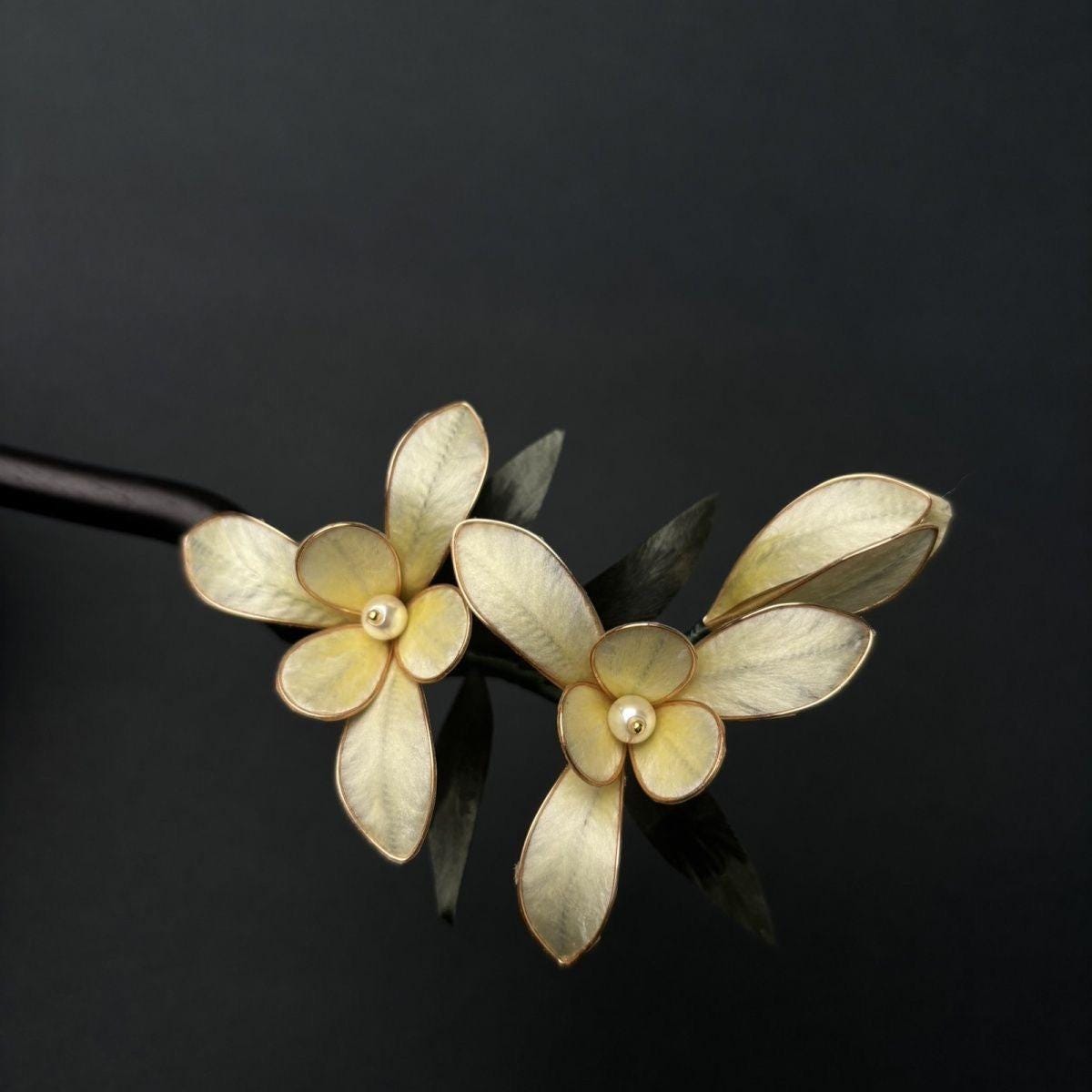 Handmade Velvet Flower Hair Clip Purple Ronghua Bridal