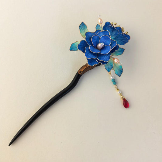 Handmade Velvet Flower Hair Clip Purple Ronghua Bridal