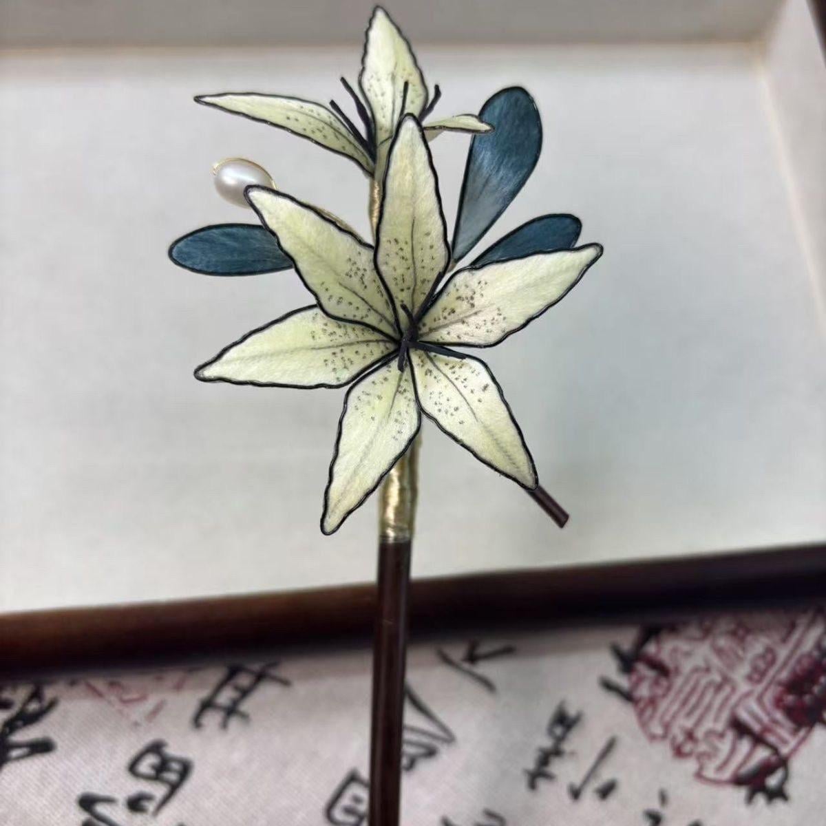 Handmade Velvet Flower Hair Clip Purple Ronghua Bridal