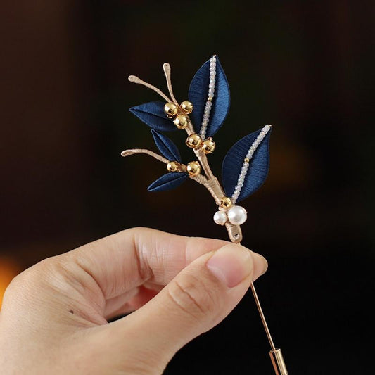Velvet Phoenix Brooch Handmade Ronghua Pearl Tassel