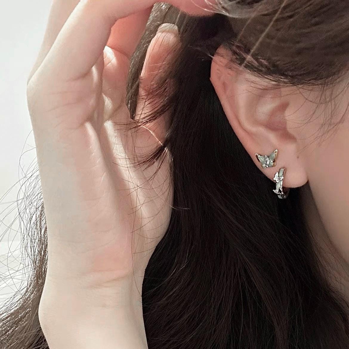 Sparkling Zircon Pave Hoop Drop Earrings