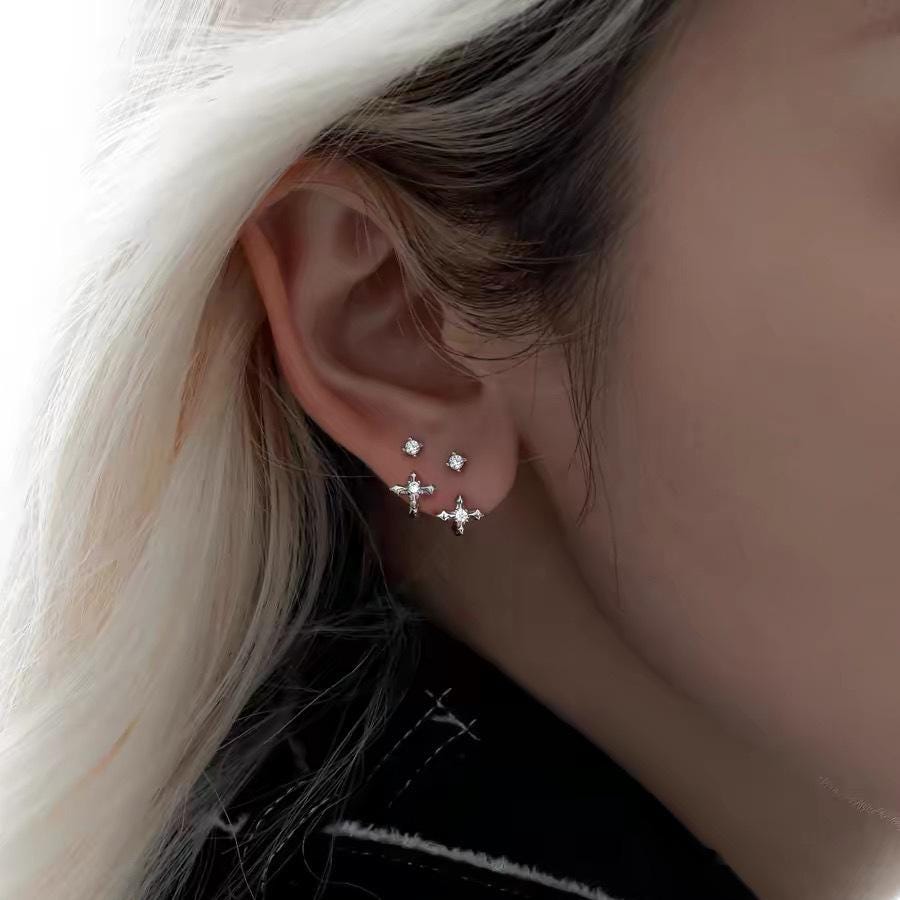 Sparkling Zircon Pave Hoop Drop Earrings