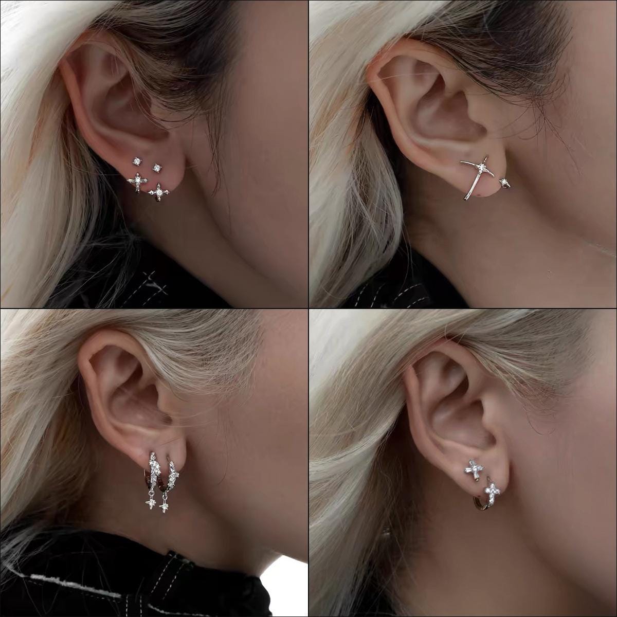 Sparkling Zircon Pave Hoop Drop Earrings
