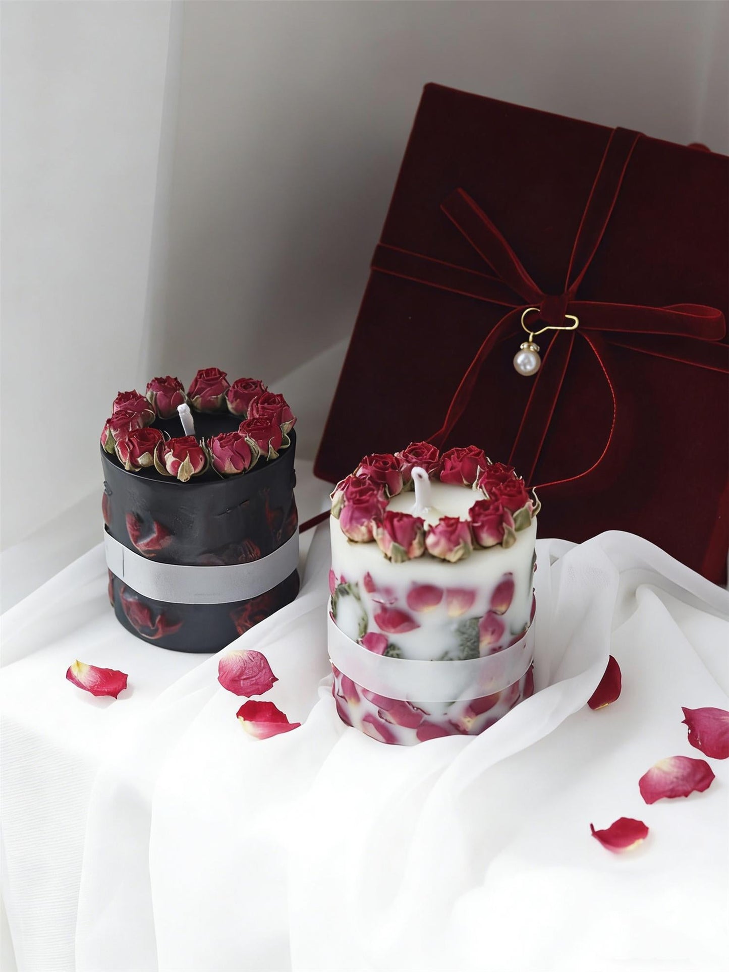 Dried Rose Botanical Candle Handmade Soy Wax