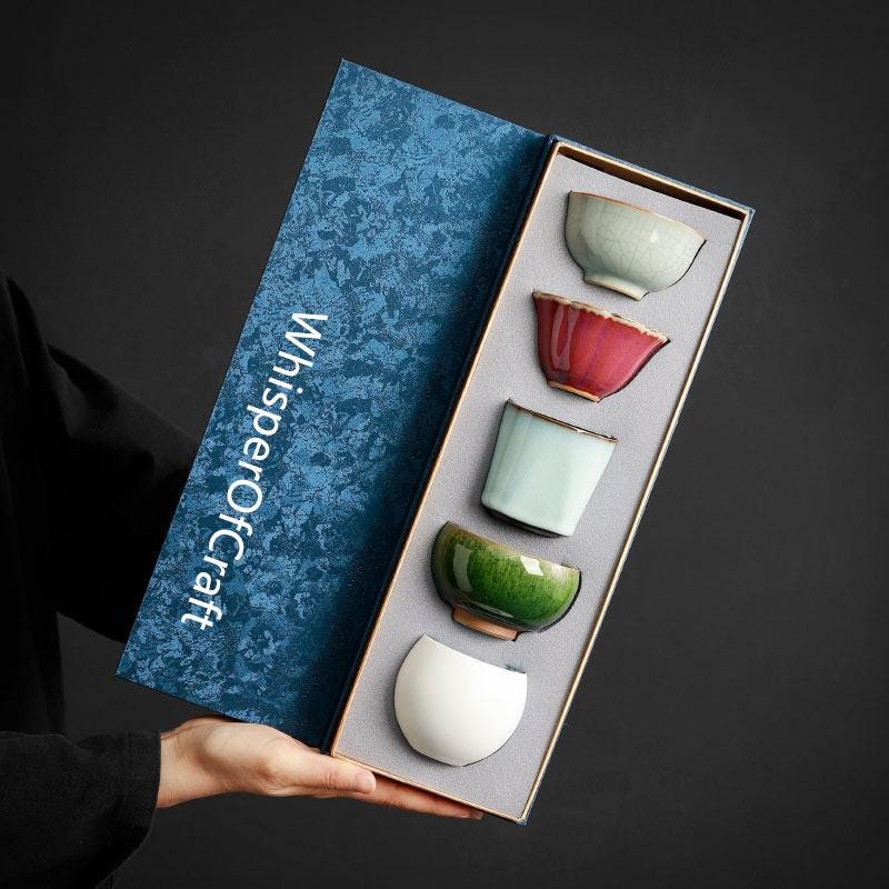Five Famous Kilns Ceramic Tea Cup Set Song Dynasty