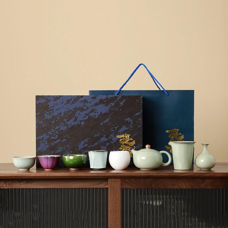 Five Famous Kilns Ceramic Tea Cup Set Song Dynasty