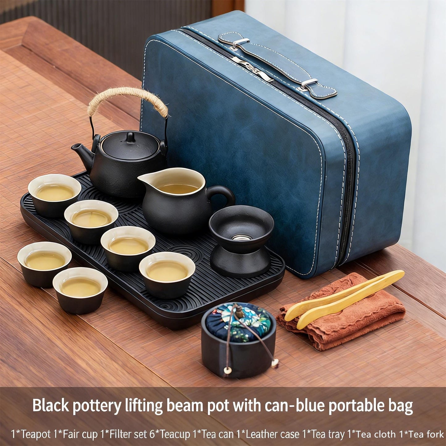 Portable Gongfu Tea Set with Teapot & Carry Case