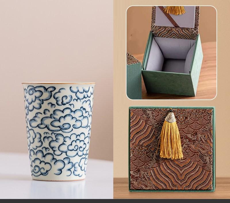 Hand Painted Ru Kiln Ceramic Cup Gift Boxed
