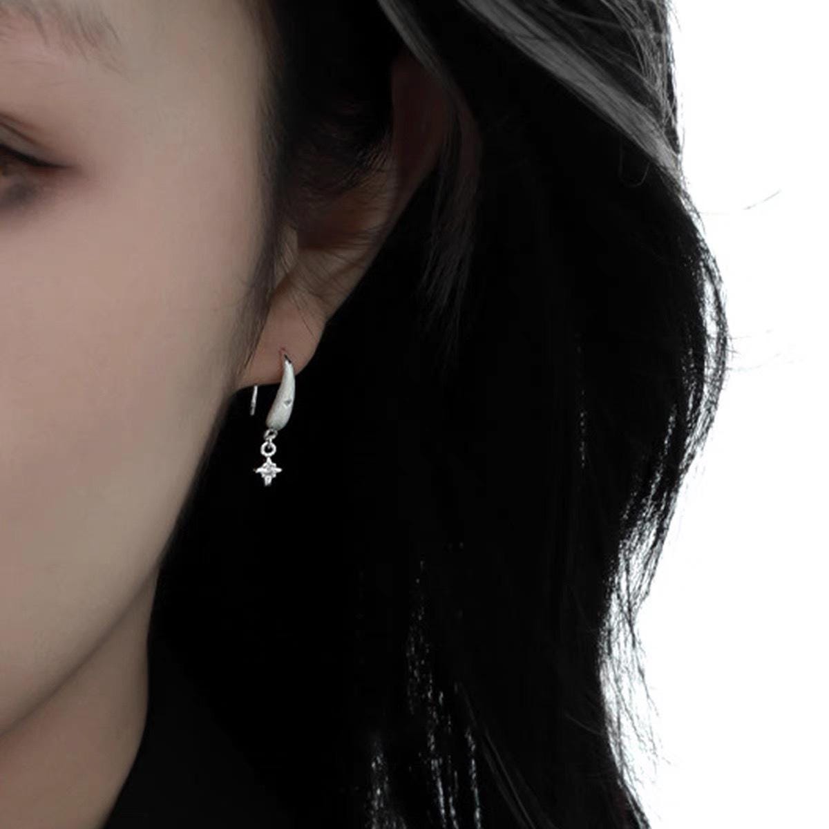 Sparkling Zircon Pave Hoop Drop Earrings