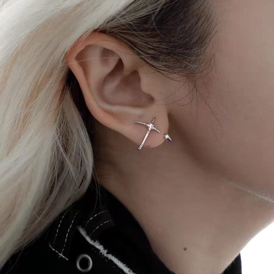 Sparkling Zircon Pave Hoop Drop Earrings