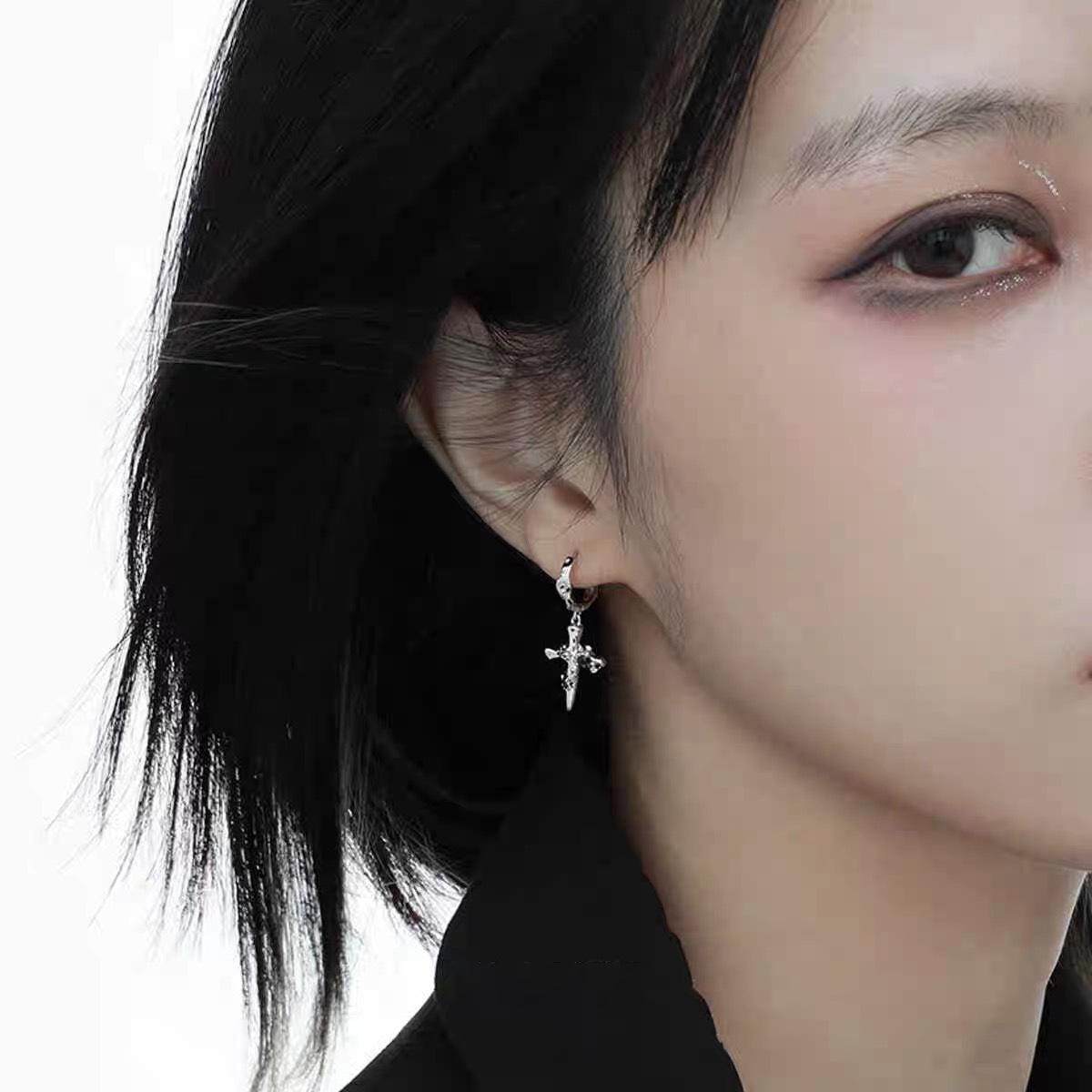 Sparkling Zircon Pave Hoop Drop Earrings