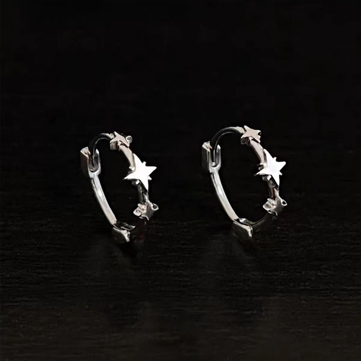 Sterling Silver Dainty Earring Set | Moon Star Fleur De Lis