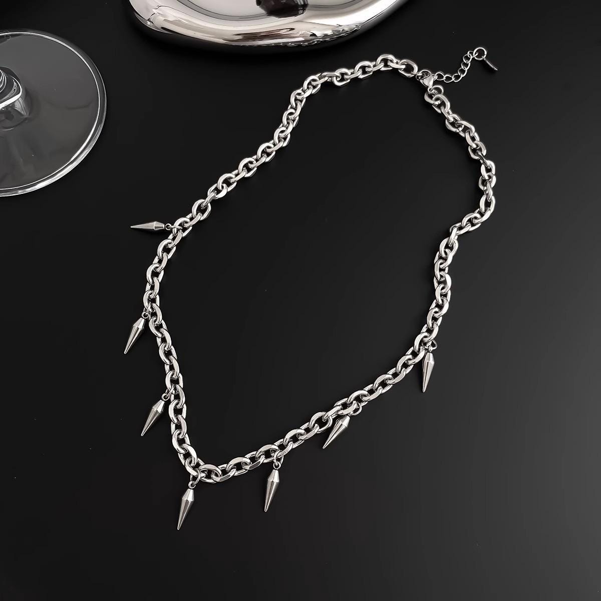 Minimalist Silver Bar Cuban Link Necklace for Men | Alloy Minimalist Chain | Streetwear Jewelry