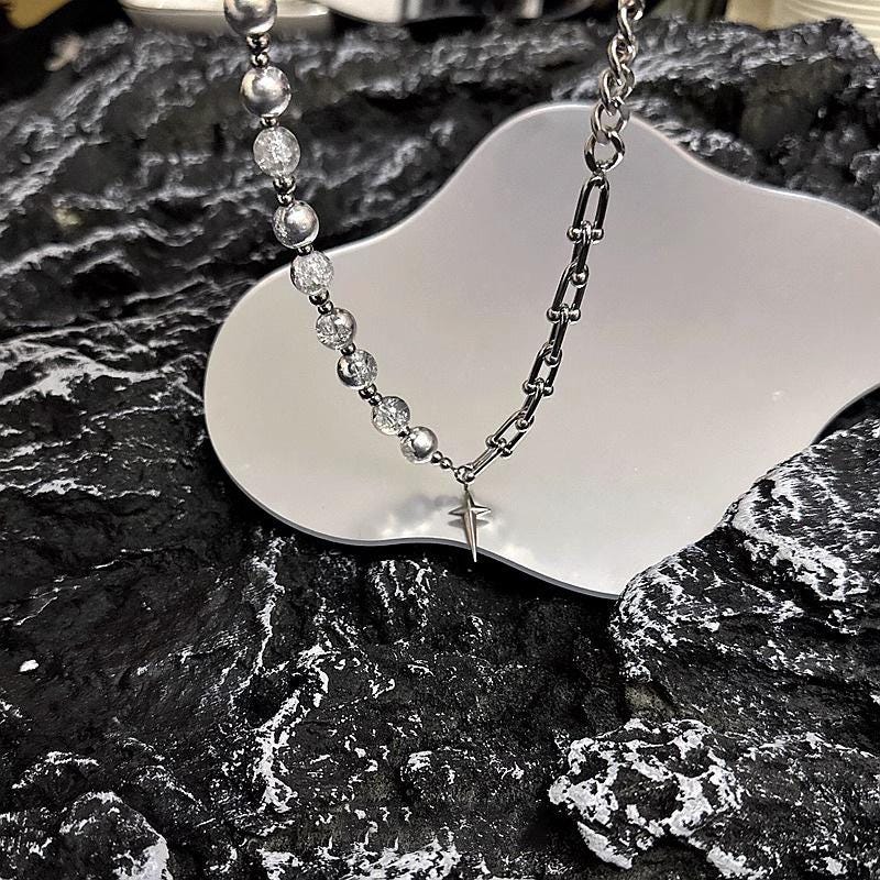 Minimalist Silver Bar Cuban Link Necklace for Men | Alloy Minimalist Chain | Streetwear Jewelry
