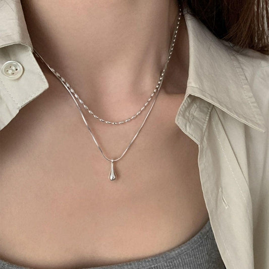 Dainty Pearl and Zircon Bar Layered Necklace