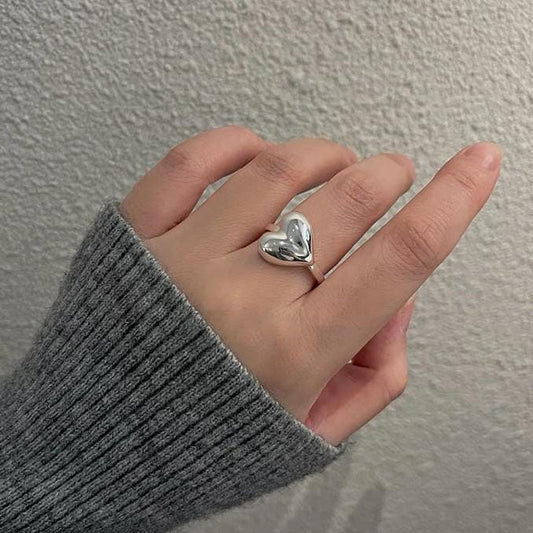 S925 Sterling Silver Boho Leaf Statement Ring