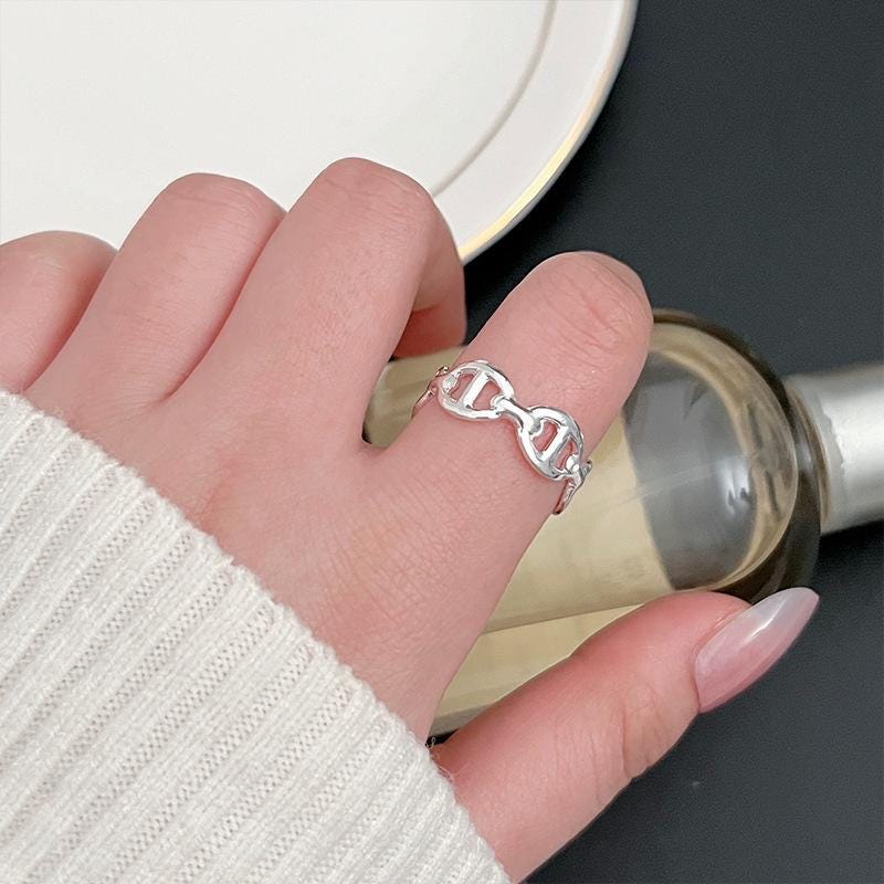S925 Sterling Silver Adjustable Star Charm Ring