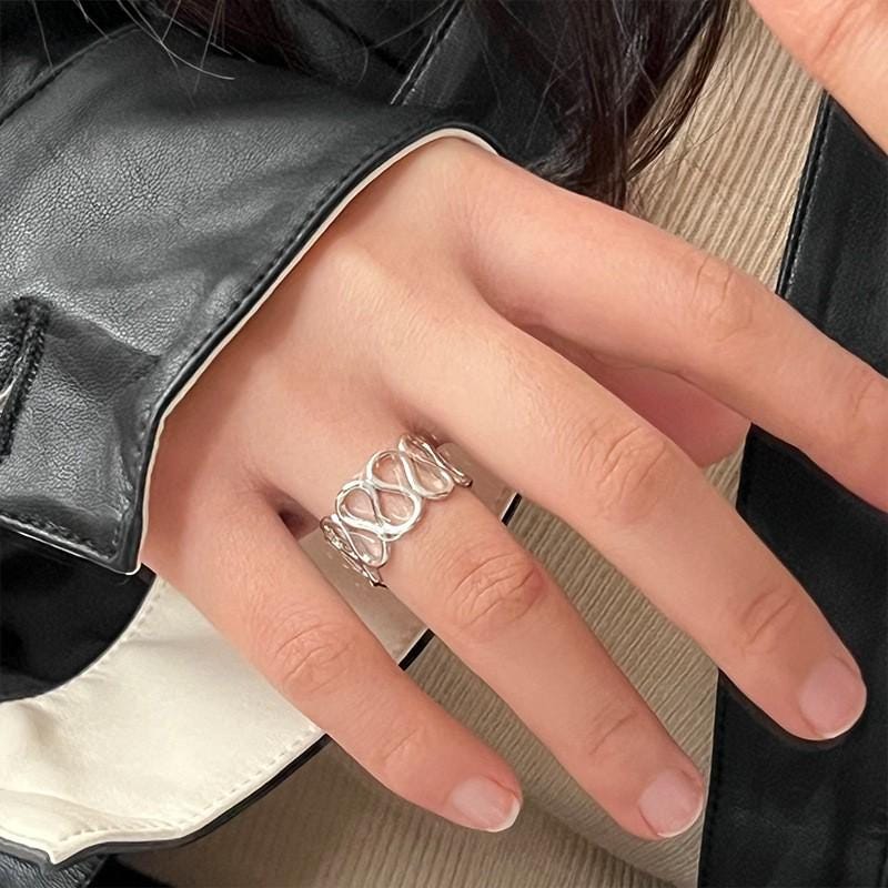 S925 Sterling Silver Adjustable Star Charm Ring