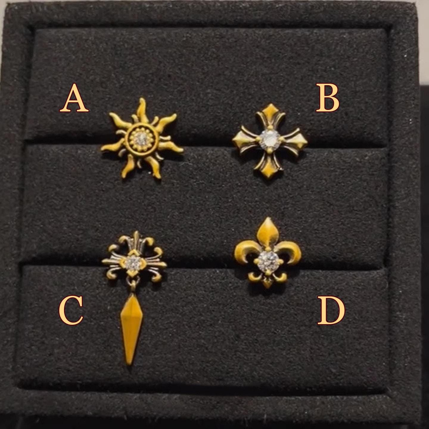 Gothic Punk Stud Earrings Titanium Steel
