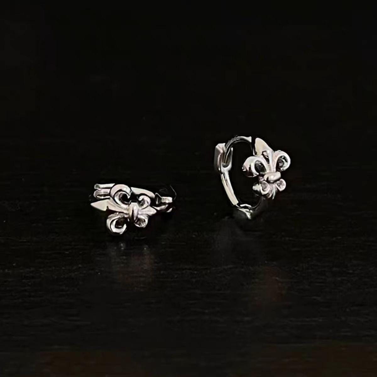 Sterling Silver Dainty Earring Set | Moon Star Fleur De Lis