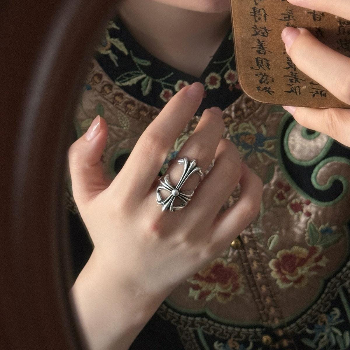 Handmade  Sterling Silver Chinese Ethnic Ring