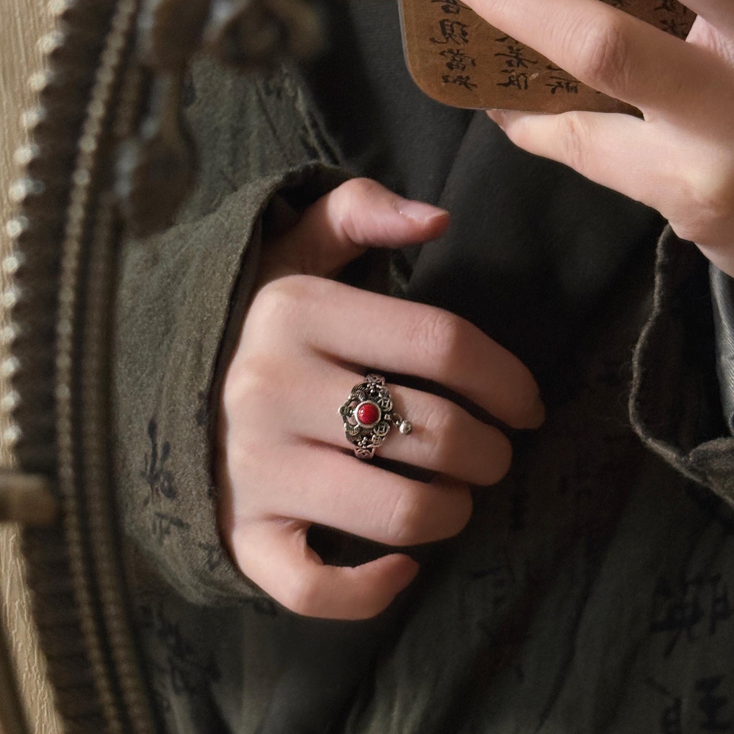 Handmade  Sterling Silver Chinese Ethnic Ring