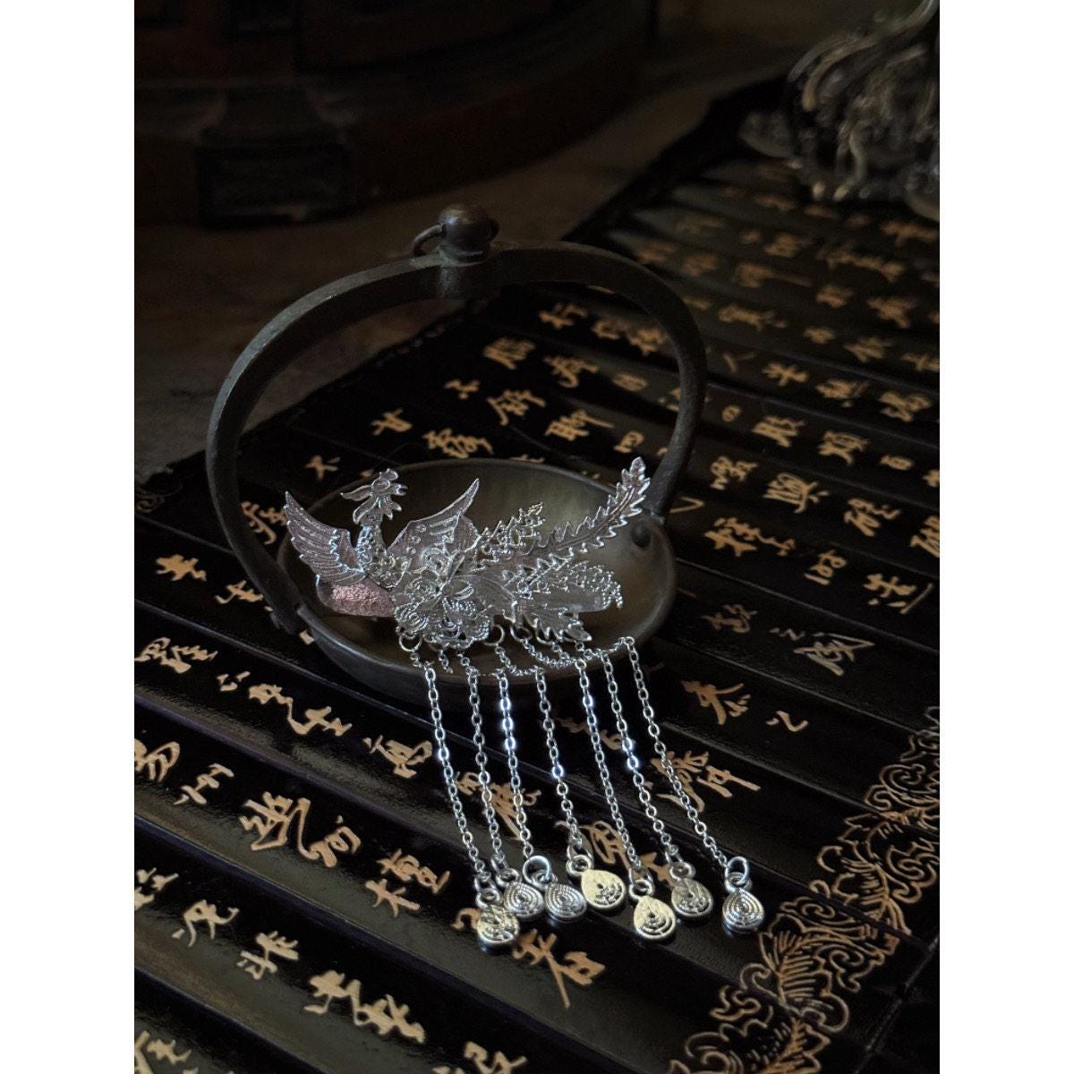 Handmade Boho Hair Stick Tassel Antique Silver