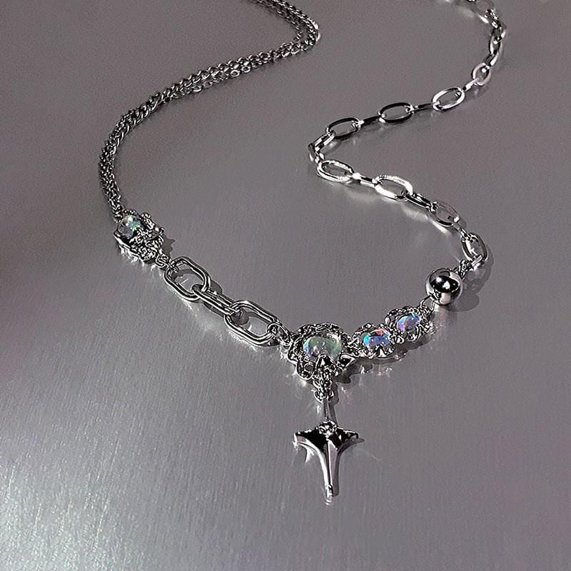 Minimalist Silver Bar Cuban Link Chain Necklace