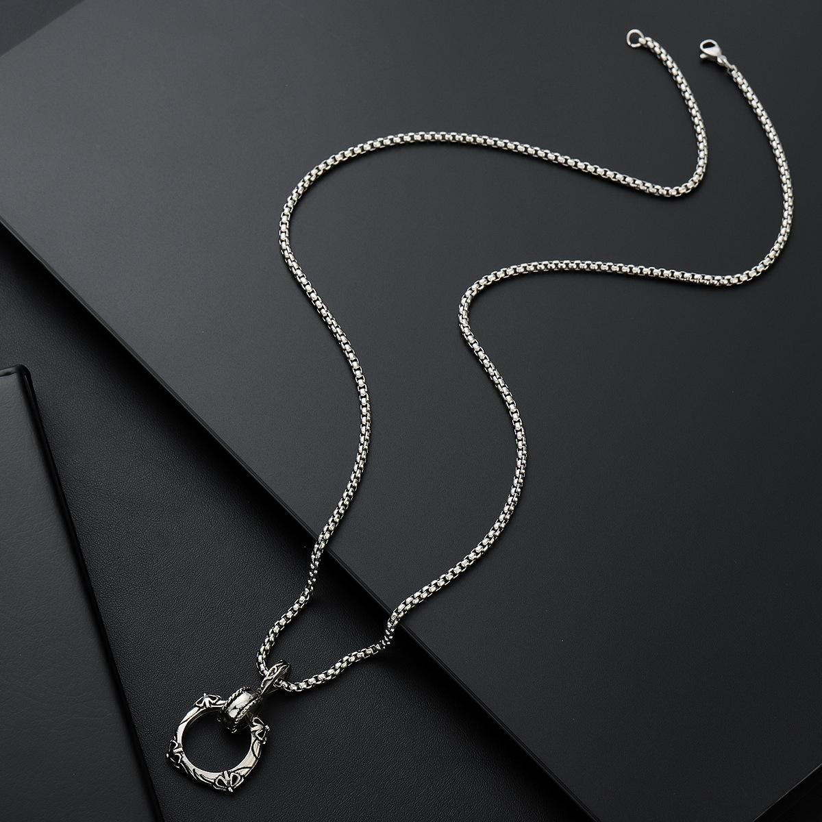 Minimalist Silver Bar Cuban Link Necklace for Men | Alloy Minimalist Chain | Streetwear Jewelry