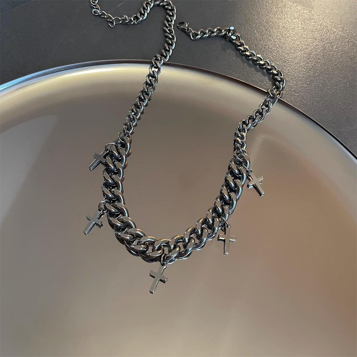 Minimalist Silver Bar Cuban Link Necklace for Men | Alloy Minimalist Chain | Streetwear Jewelry