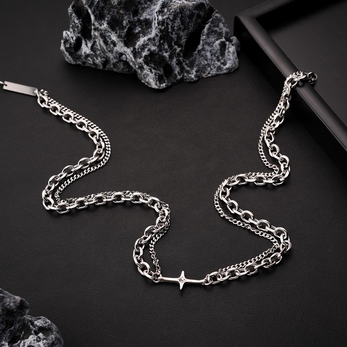Minimalist Silver Bar Cuban Link Necklace for Men | Alloy Minimalist Chain | Streetwear Jewelry