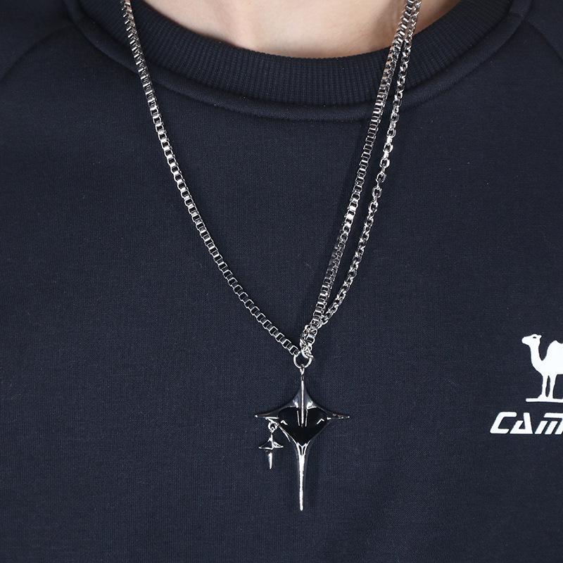 Minimalist Silver Bar Cuban Link Chain Necklace
