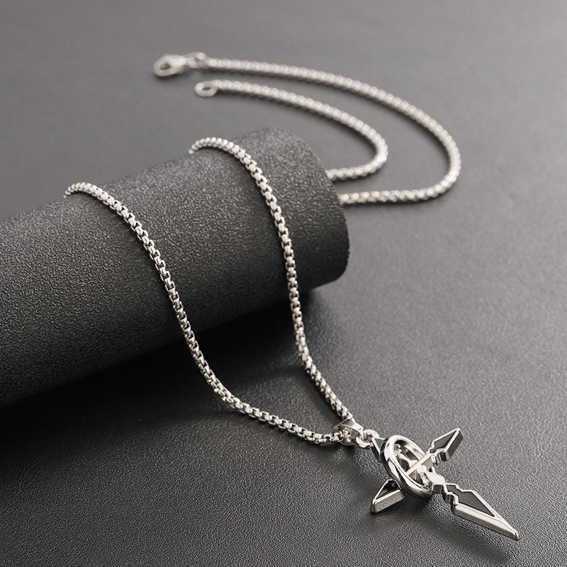 Minimalist Silver Bar Cuban Link Chain Necklace
