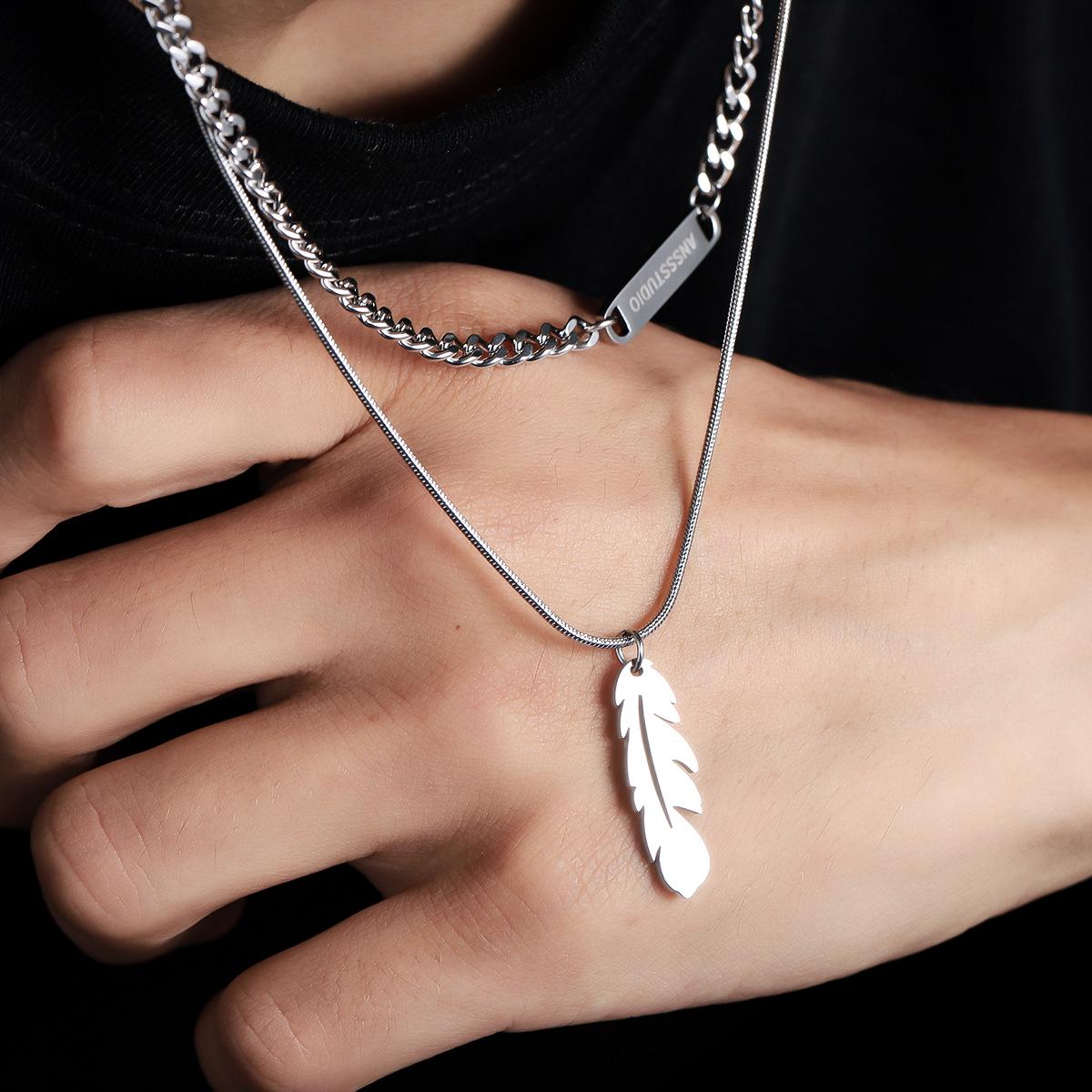 Minimalist Silver Bar Cuban Link Chain Necklace
