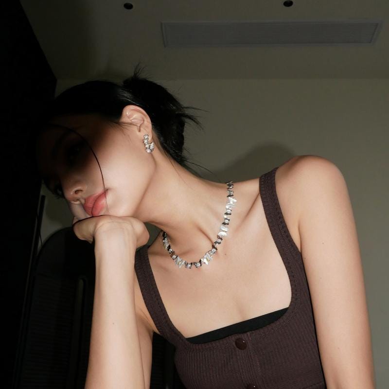 Dainty Pearl and Zircon Bar Layered Necklace