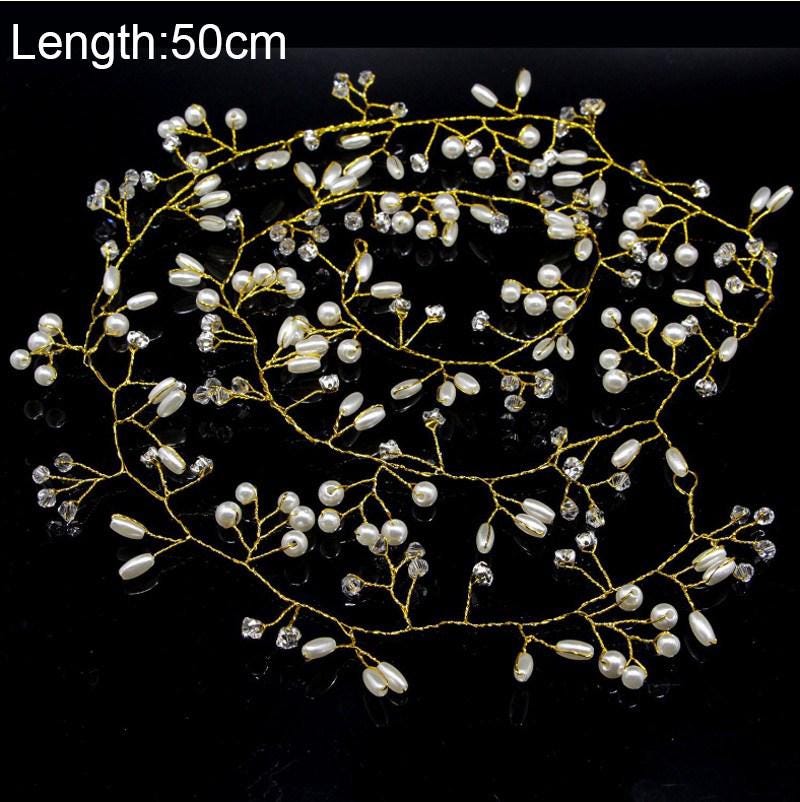 Crystal Pearl Bridal Hair Vine Handmade