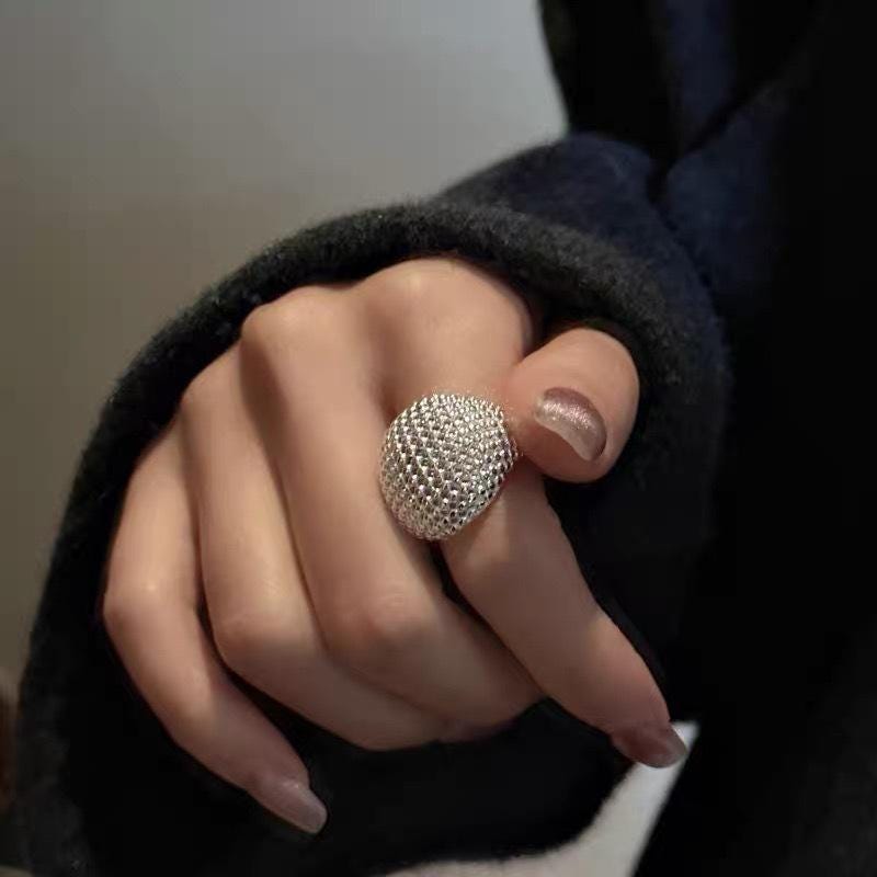 S925 Sterling Silver Adjustable Feather Ring