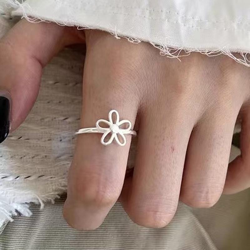 S925 Sterling Silver Adjustable Feather Ring