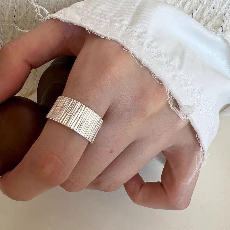 S925 Sterling Silver Adjustable Feather Ring